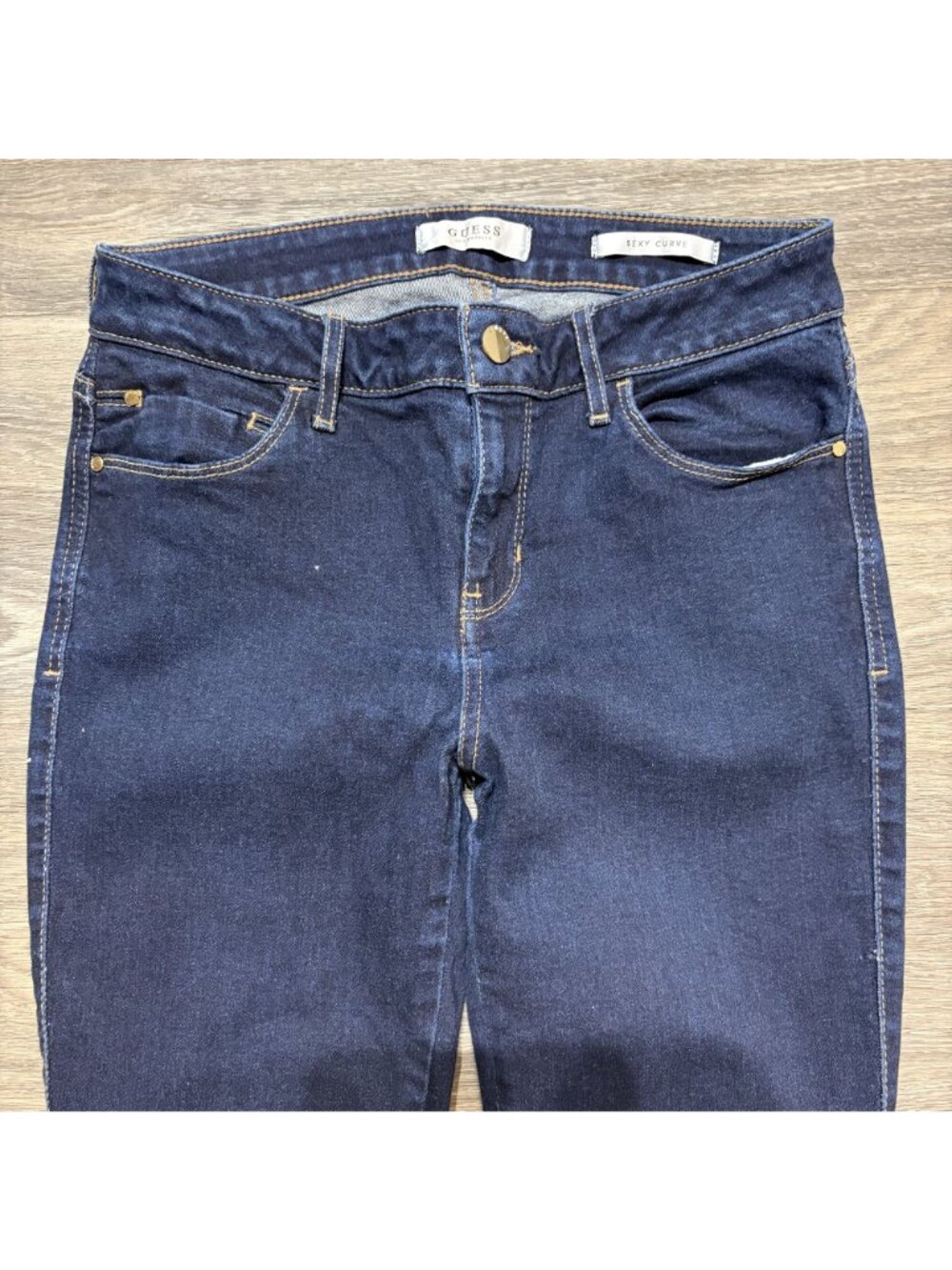 Guess Sexy Curve Dark Wash Skinny Jeans 29 Stretch Denim 5 Pocket Mid Rise - Picture 7 of 14